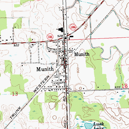 Topographic Map of Munith Station (historical), MI
