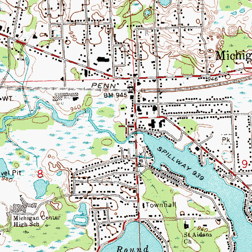 Topographic Map of Pentecostal Lighthouse Church, MI