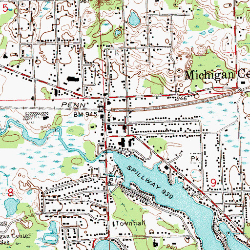 Topographic Map of Michigan Center Bible Church, MI