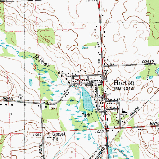 Topographic Map of Horton Post Office, MI