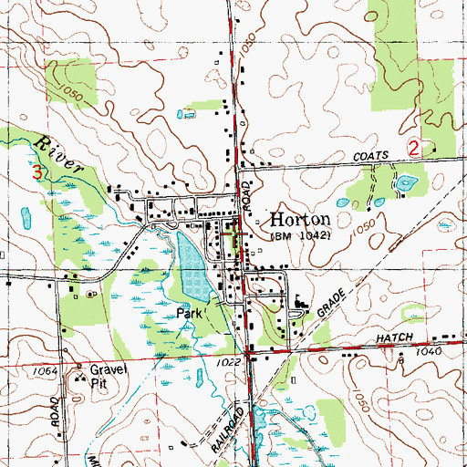 Topographic Map of Horton Congregational Church, MI