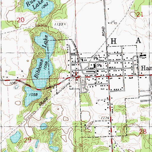 Topographic Map of Hanover Station (historical), MI