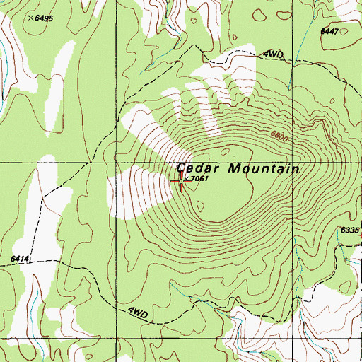 Topographic Map of Cedar Mountain, AZ