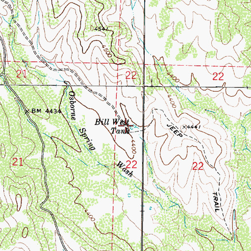 Topographic Map of Bill West Tank, AZ