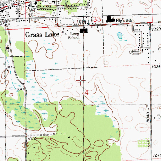 Topographic Map of Grass Lake High School, MI