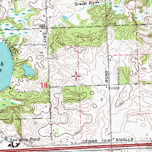 Topographic Map of Calderone Farms Golf Club, MI
