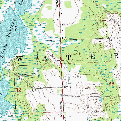 Topographic Map of Four Lakes Family Campground, MI