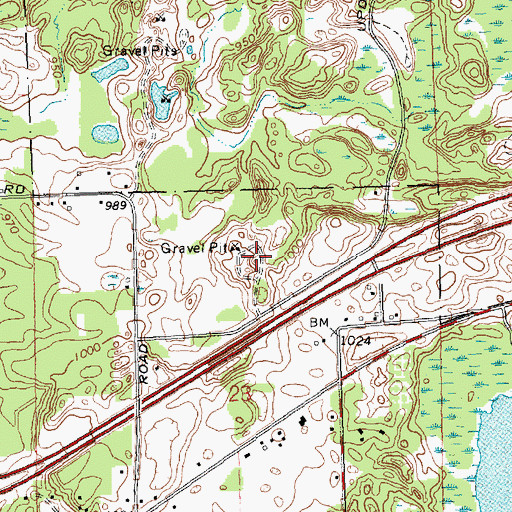 Topographic Map of Hideaway Campgrounds, MI