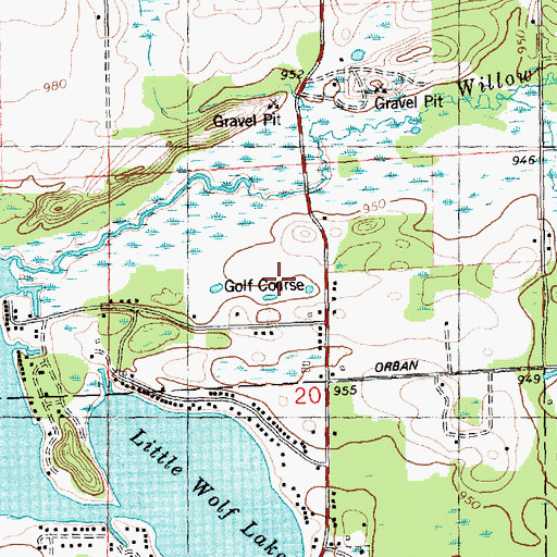 Topographic Map of Twin Knolls Golf Course, MI