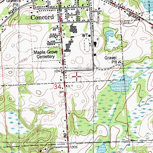 Topographic Map of Saint Catherine Laboure Church, MI