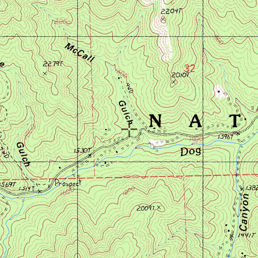 Topographic Map of McCall Gulch, CA