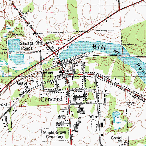 Topographic Map of First Presbyterian Church, MI