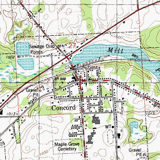 Topographic Map of Concord Police Department, MI