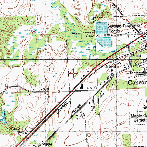 Topographic Map of Three Oaks Estates Mobile Home Park, MI
