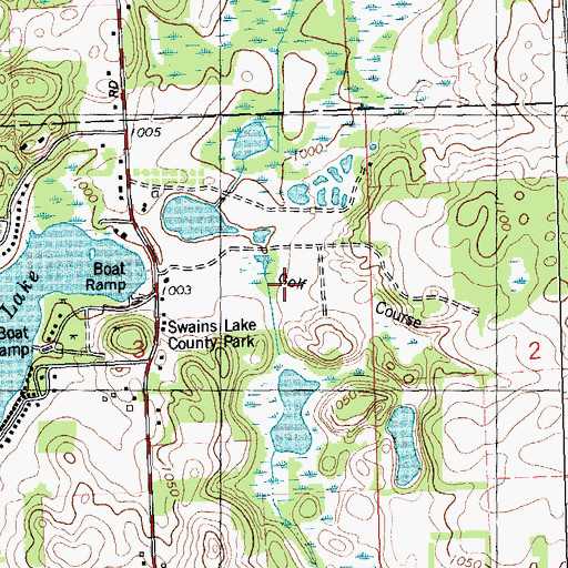 Topographic Map of Concord Hills Golf Course, MI