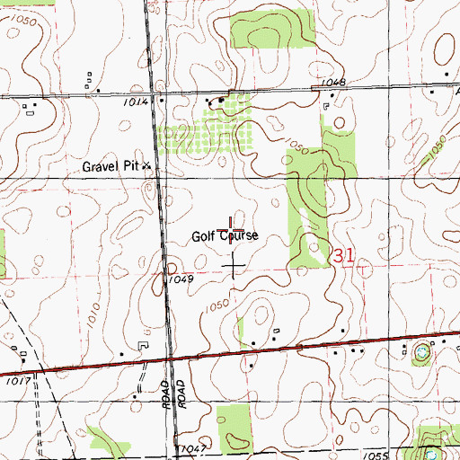 Topographic Map of Whiffletree Hill Golf Course, MI