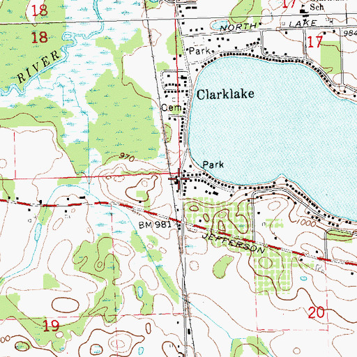 Topographic Map of Clarks Lake Station (historical), MI