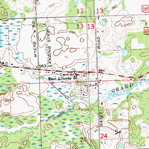 Topographic Map of Universalist Unitarian Church, MI