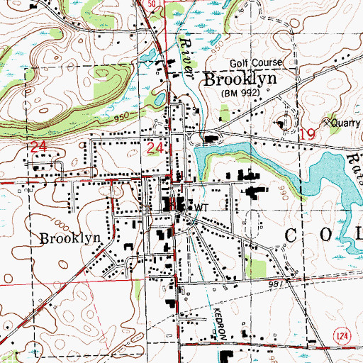 Topographic Map of All Saints Episcopal Church, MI