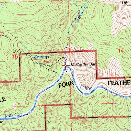 Topographic Map of McCarthy Bar, CA