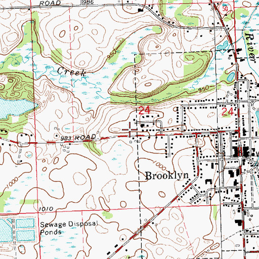 Topographic Map of Columbia Township Police Department, MI