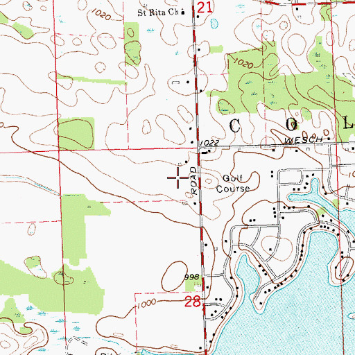 Topographic Map of Clark Lake Golf Course, MI