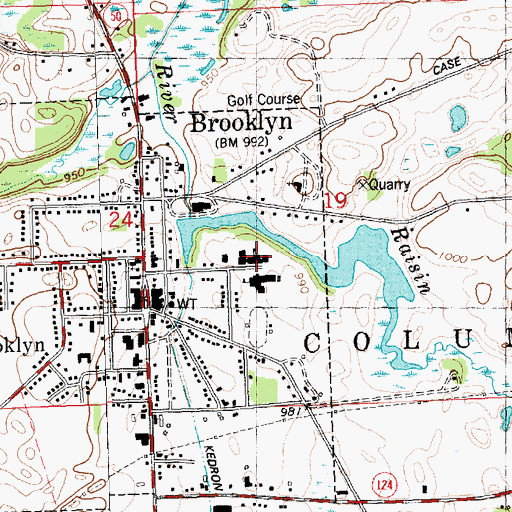 Topographic Map of Brooklyn Elementary School, MI