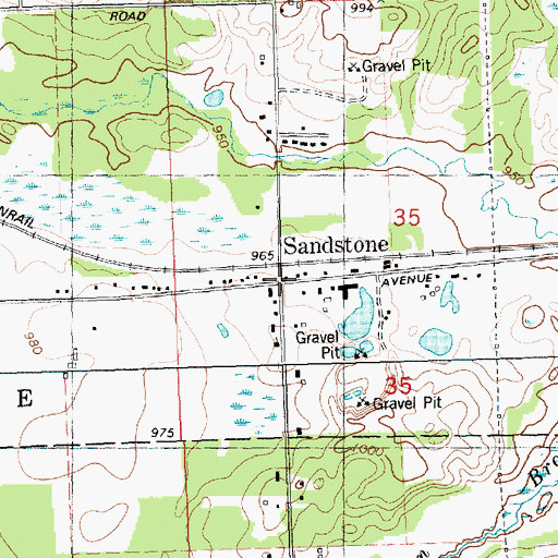 Topographic Map of Sandstone Station, MI