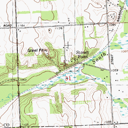 Topographic Map of Stoney Point Station (historical), MI