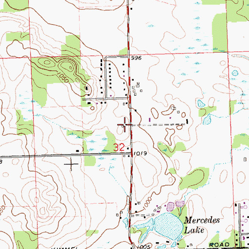 Topographic Map of Snyder Cemetery, MI