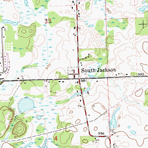 Topographic Map of South Jackson Community Church Cemetery, MI
