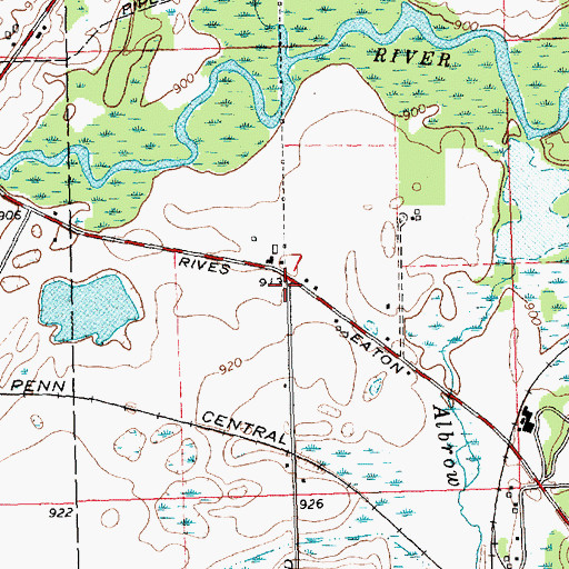 Topographic Map of Rives Junction Memorial Cemetery, MI