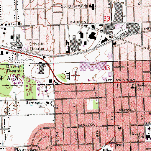 Topographic Map of Odd Fellows Cemetery, MI
