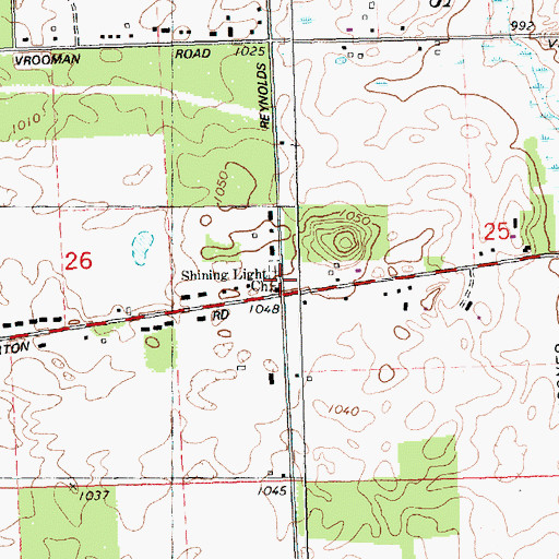 Topographic Map of Crouch Cemetery, MI
