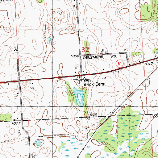 Topographic Map of West Concord Cemetery, MI