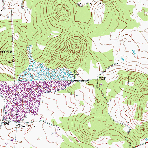 Topographic Map of Murfreesboro Quarry, TN