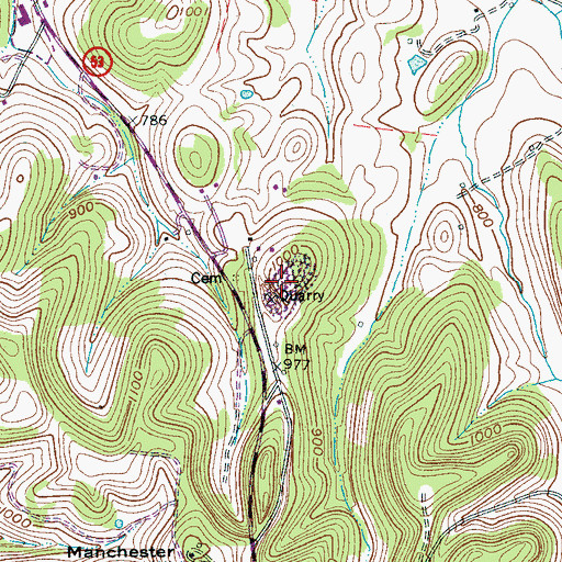 Topographic Map of Norvell Quarry, TN