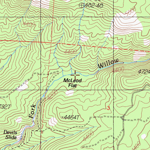 Topographic Map of McLeod Flat, CA