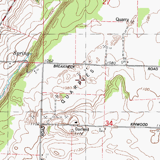 Topographic Map of Oakfield Quarry, WI