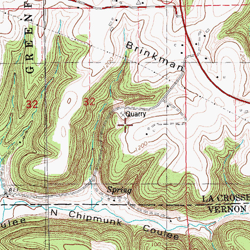 Topographic Map of Ober Quarry, WI