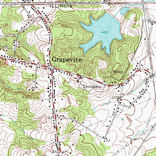 Topographic Map of Grapevine Christian Church, KY