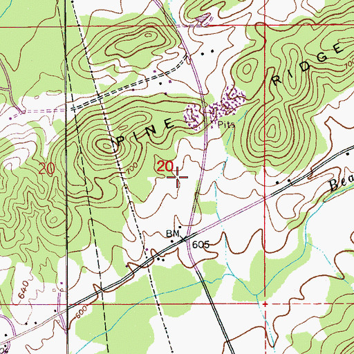 Topographic Map of Dobbins Quarry, AL