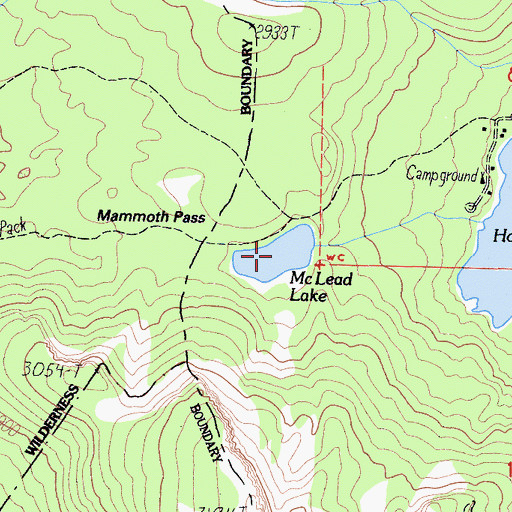 Topographic Map of McCloud Lake, CA