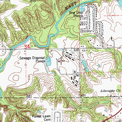 Topographic Map of Georgetown, IL