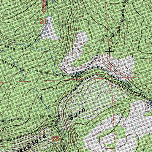 Topographic Map of McClure Burn, CA