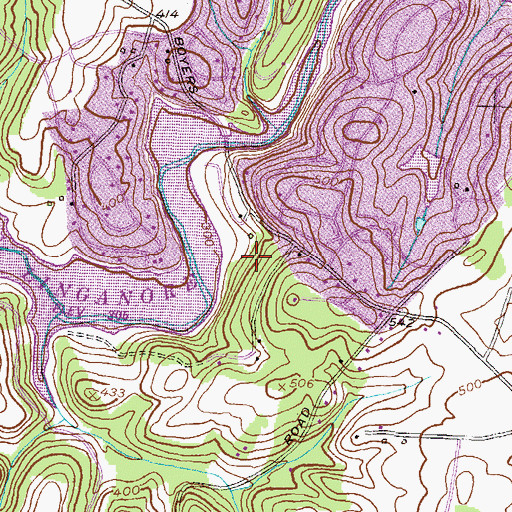 Topographic Map of Linganore Census Designated Place, MD