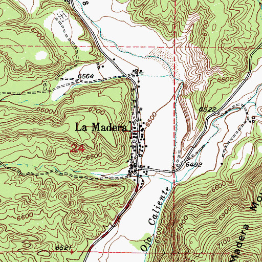 Topographic Map of La Madera, NM