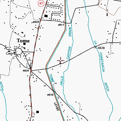 Topographic Map of Tome Census Designated Place, NM