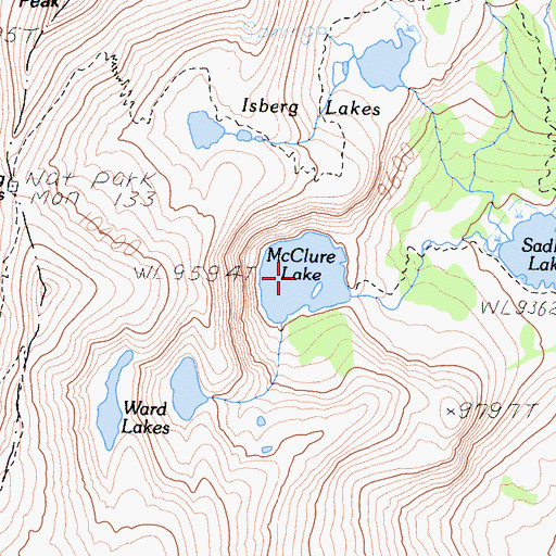 Topographic Map of McClure Lake, CA