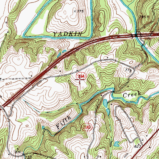 Topographic Map of Dusty Road Jersey Farm, NC